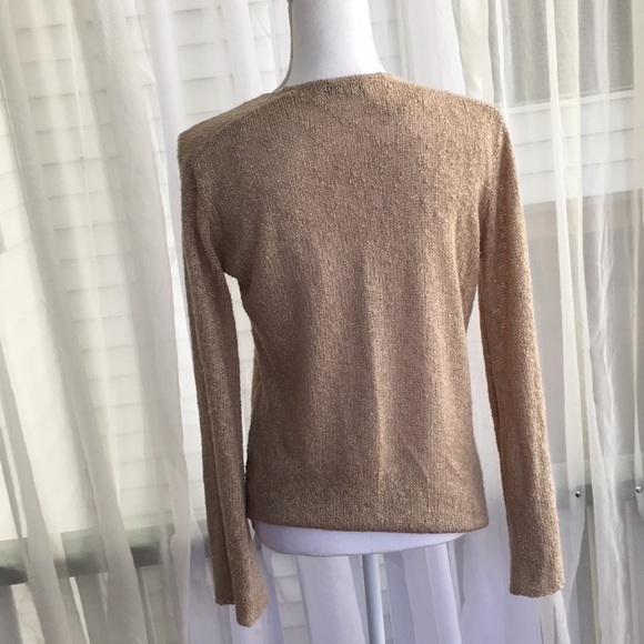 Zara Knit tan V neck sweater - Picture 4 of 9